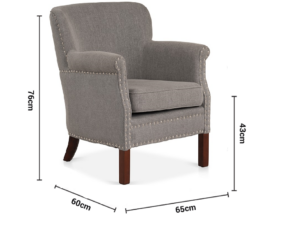 Grey Linen Fabric Armchair