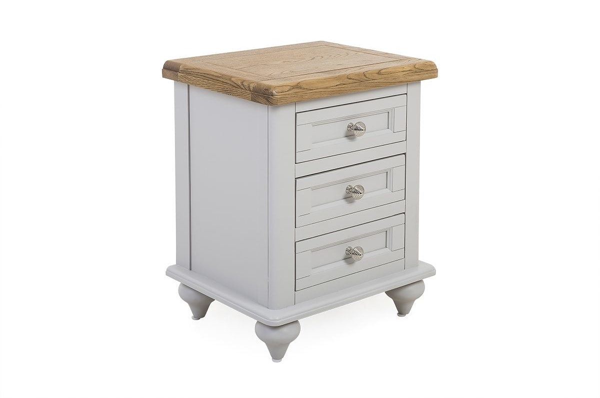 Discovery Grey 3 Drawer Bedside Table