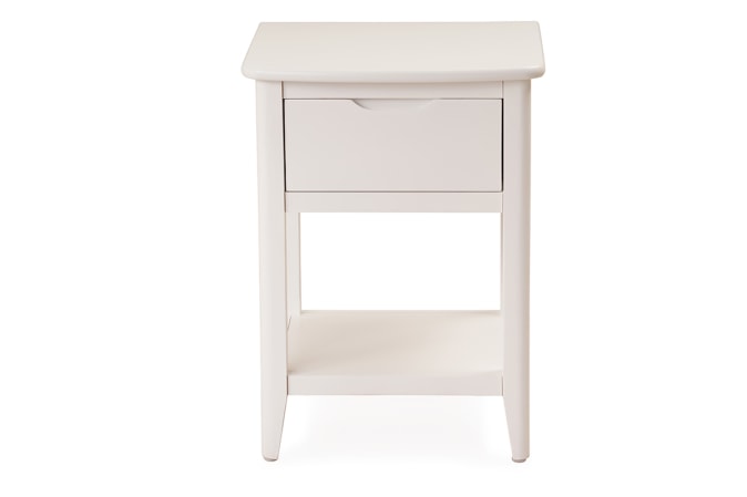 Coolmore White 1 Drawer Bedside Table