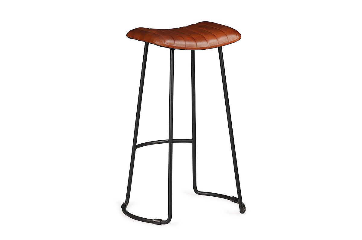 Toledo Antique Brown Leather Bar Stool Michael Murphy Home Furnishing