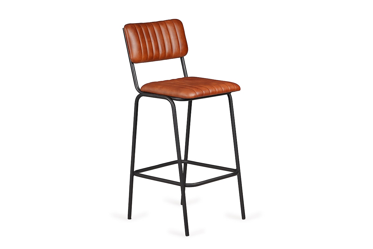 Vintage Bar Stool Antique Brown Leather, Leather Look Bar Stools Ireland