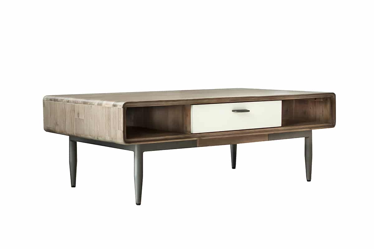 Alba White 2 Drawer Coffee Table, Super Amart Industrial Coffee Table