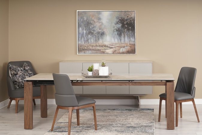 Venosa Grey Extendable Ceramic Dining Table