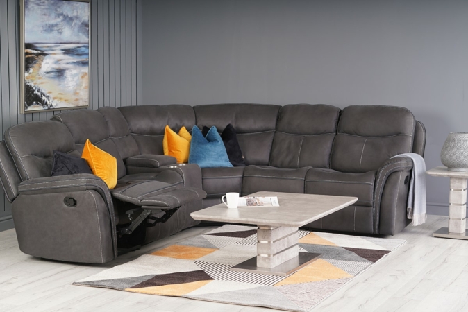 Emerson Dark Grey Fabric Corner Sofa