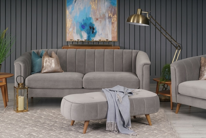 Avoca Grey Velvet Sofa
