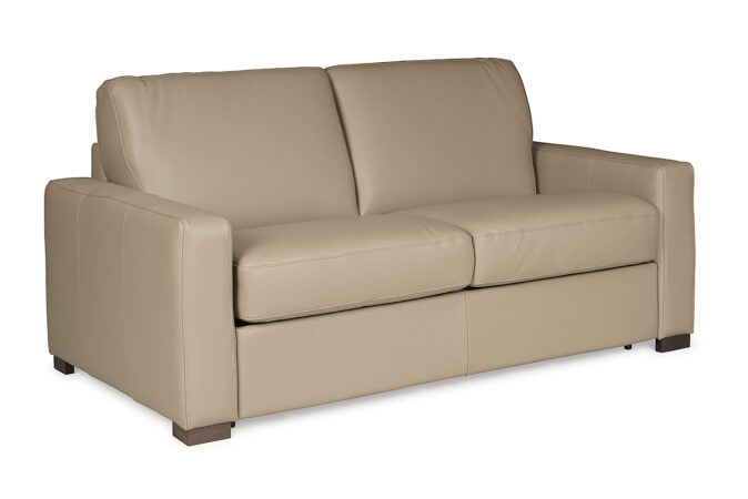 Overall view of Varenna Cream Leather 2 Seater Sofa Bed