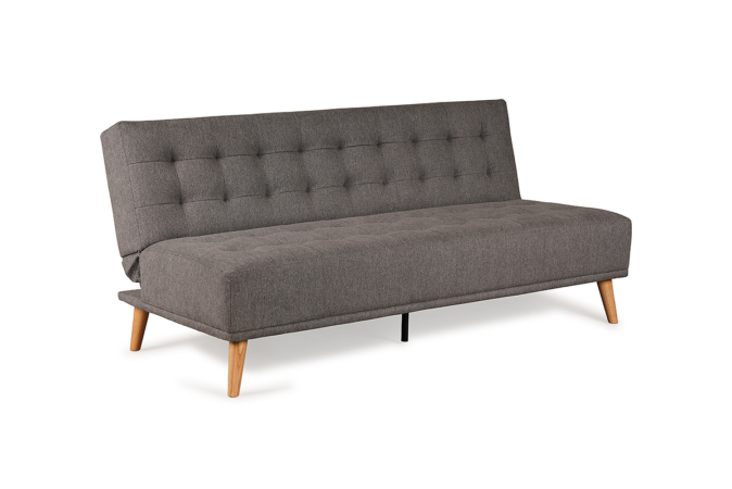 Front View of Studio Grey Fabric 3 Seater Sofa Bed