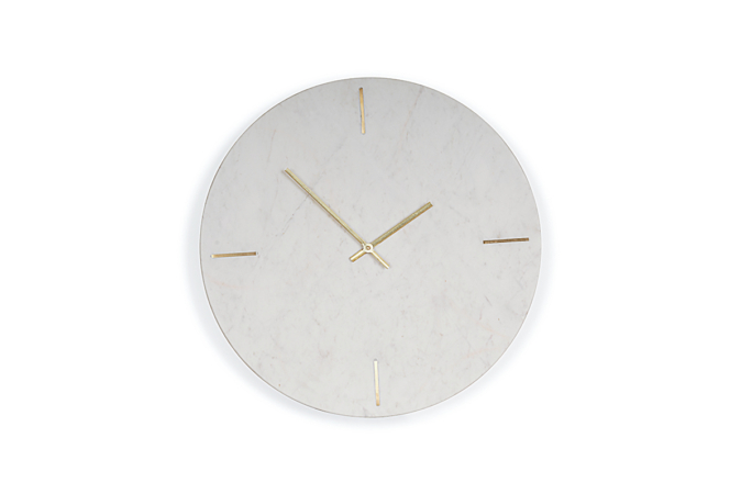 White Marble Clock 48cm