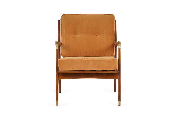 Upholstered Chair-Gold