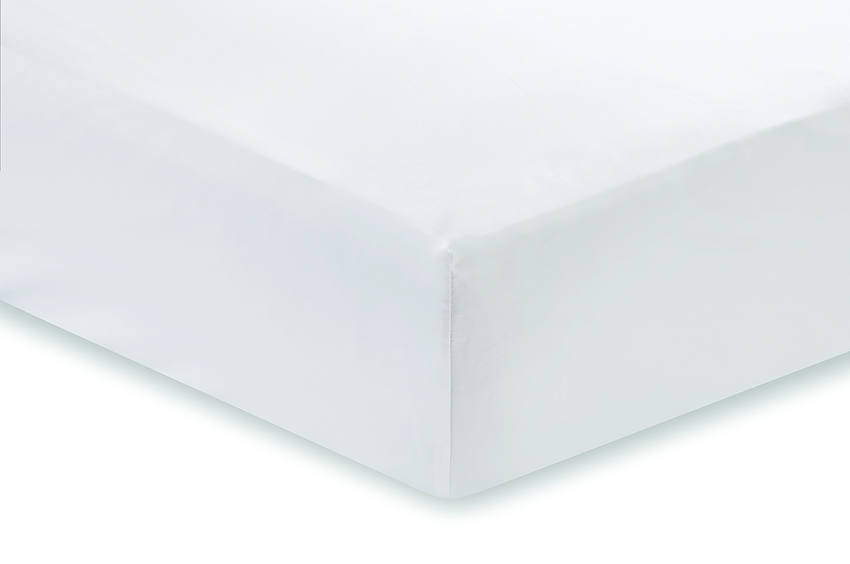 400TC COTTON SATEEN WHITE FITTED SHEET IMAGE 2