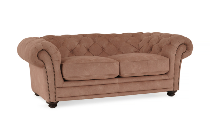 brown fabric 2 seater