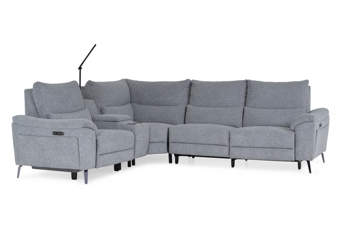 grey corner sofa front view