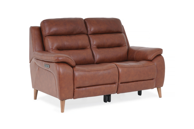 brown leather 2 seater