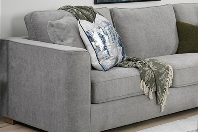 Hamilton Grey Fabric Corner Sofa
