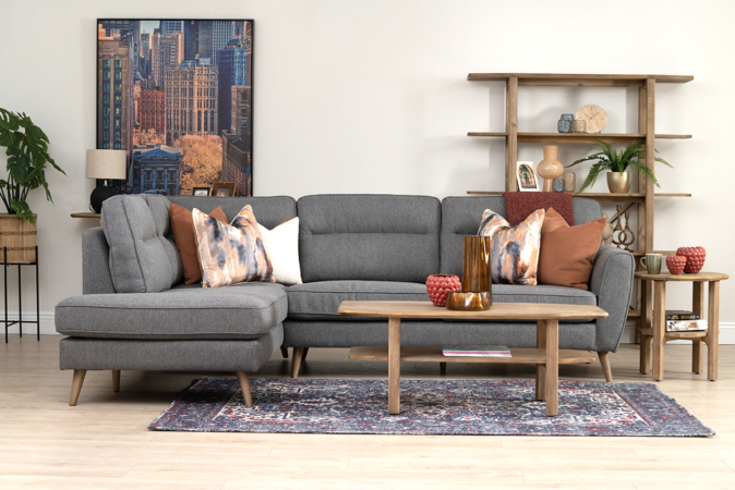 Milner Grey Fabric Corner Sofa
